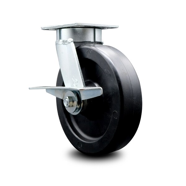 8 Inch Kingpinless Polyolefin Wheel Swivel Caster with Brake